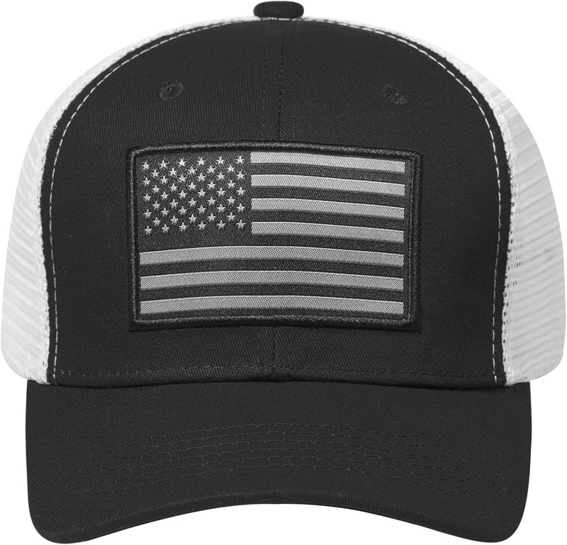 AURR American Flag Trucker Hat, Patriotic Baseball Cap for Men & Women, Breathable Mesh Adjustable Snapback, USA Flag Patch - Image 2